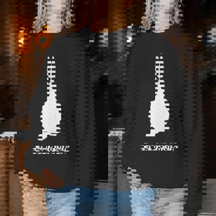 Big Chungus Fat Bunny Coniglio Divertente Meme Women Sweatshirt Regalos divertidos