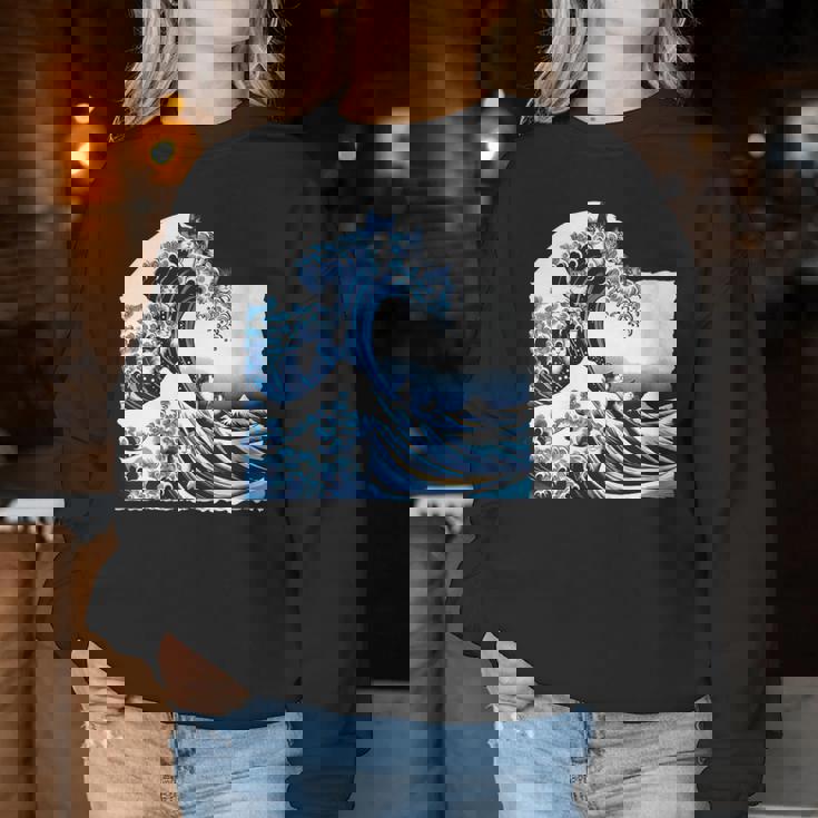 Blue Cats Wave For Kamala Drôle Chat Propriétaires Kamala Harris Sweat-shirt pour femme Cadeaux drôles