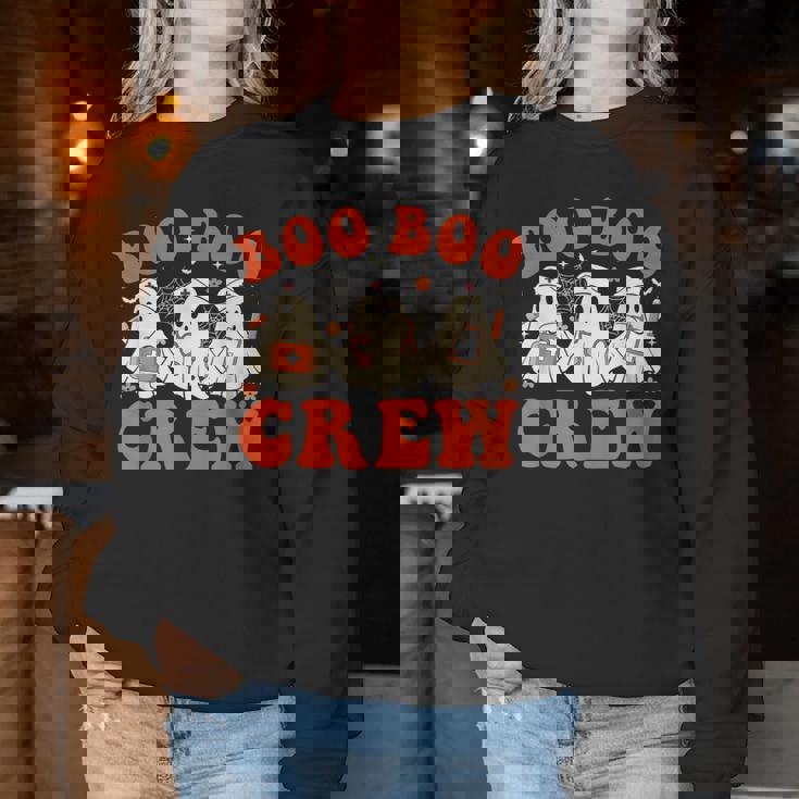 Boo Boo Crew Nurse Ghost Scrub Top Nursing Halloween Costume Women Sweatshirt Unique Gifts Boo Boo Crew Nurse Ghost Scrub Top Nursing Halloween Costume Women Sweatshirt Unique Gifts