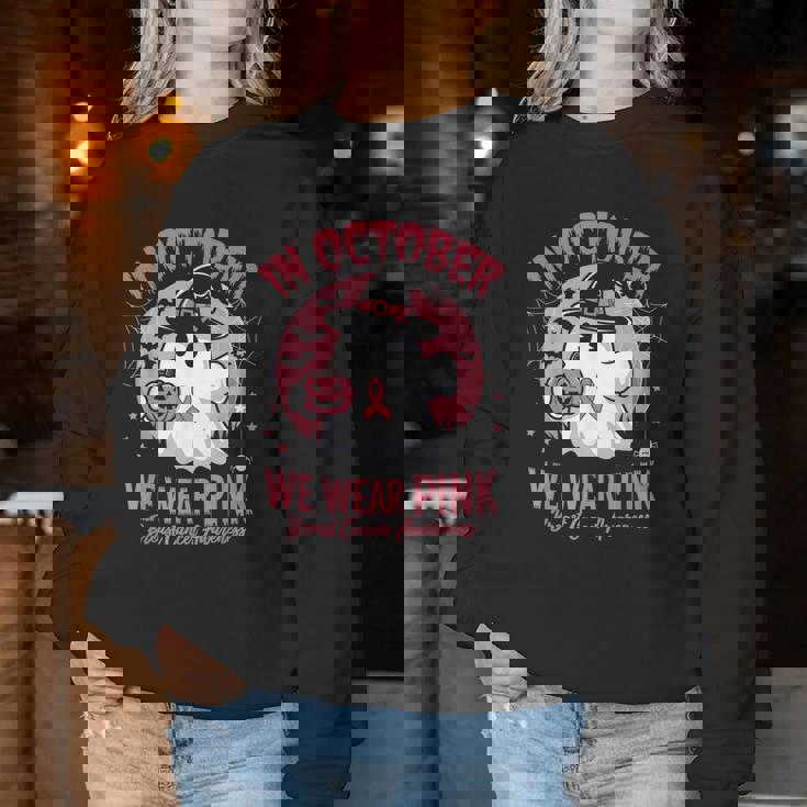 Breast Cancer Halloween In October We Wear Pink Women Sweatshirt Unique Gifts Breast Cancer Halloween In October We Wear Pink Women Sweatshirt Unique Gifts