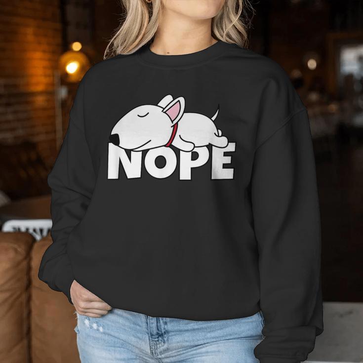 Bull Terrier Cute Dog Sloth Nope Sweatshirt Frauen Lustige Geschenke