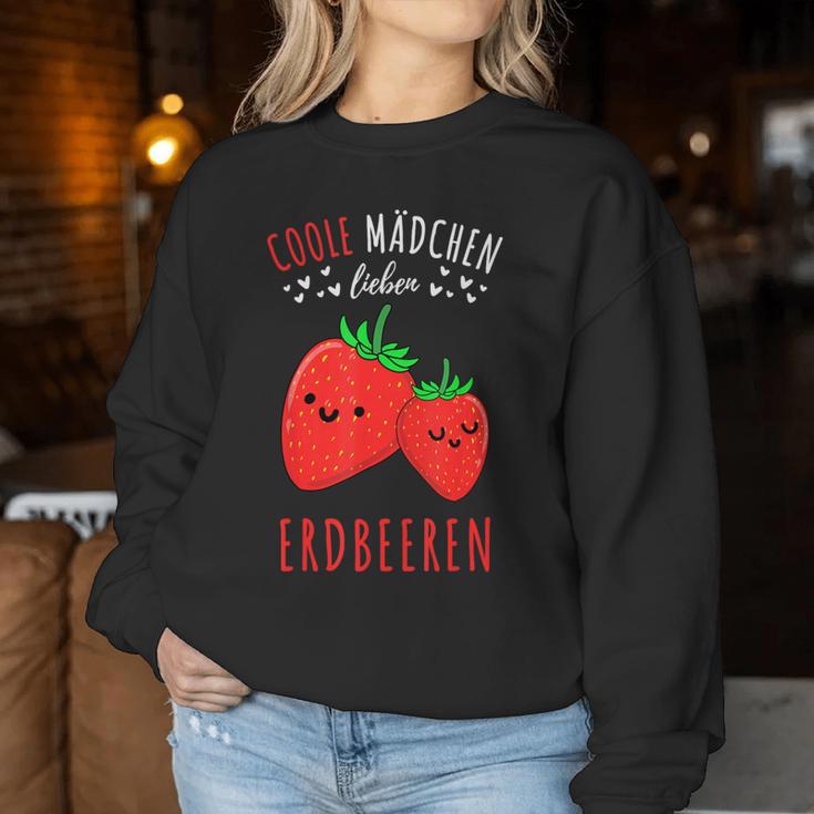 Coole Mädchen Lieben Erdbeeren Sweatshirt Frauen Lustige Geschenke