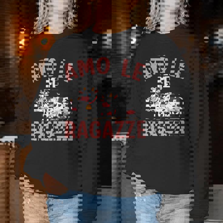 Divertente Contadino Amo Le Mie Ragazze Mucca Women Sweatshirt Regalos divertidos
