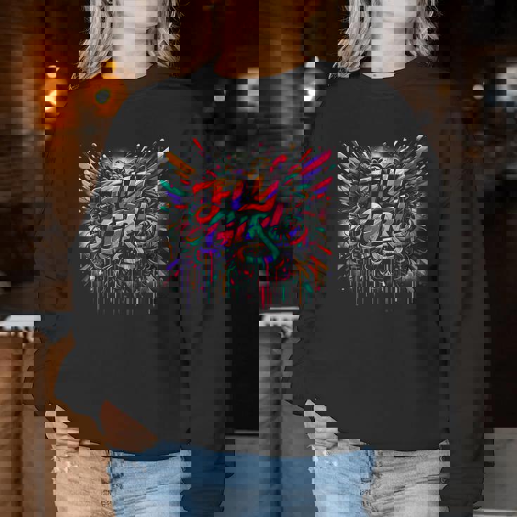 Donna Fly Girl Anni '80 E '90 Rap B-Girl Old School Hip Hop Graffiti Con Collo A Women Sweatshirt Regalos divertidos
