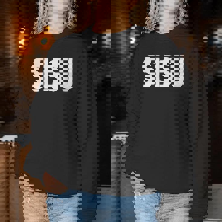 Donna Sisu Finlandese Suomi Finlandia Camicie Per Donne Uomini Regali Con Collo A Women Sweatshirt Regalos divertidos