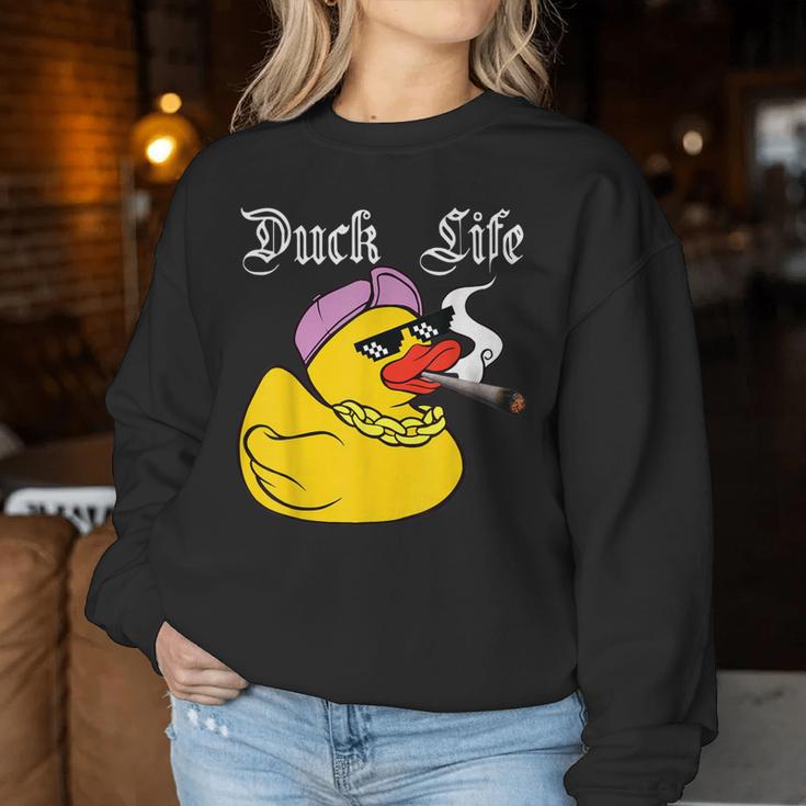 Duck Life Gangster Quietscheente Lustiges Ente Sweatshirt Frauen Lustige Geschenke