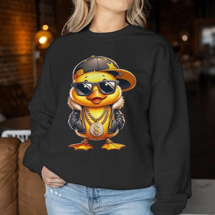 Duckling Rapper Cute Duckling Rapper Sweatshirt Frauen Lustige Geschenke