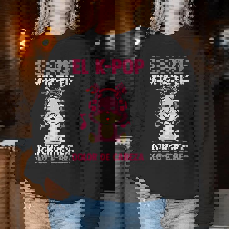 El K-Pop Me Hace Feliz Kpop Musik Cuello Sudadera Mujer Regalos divertidos