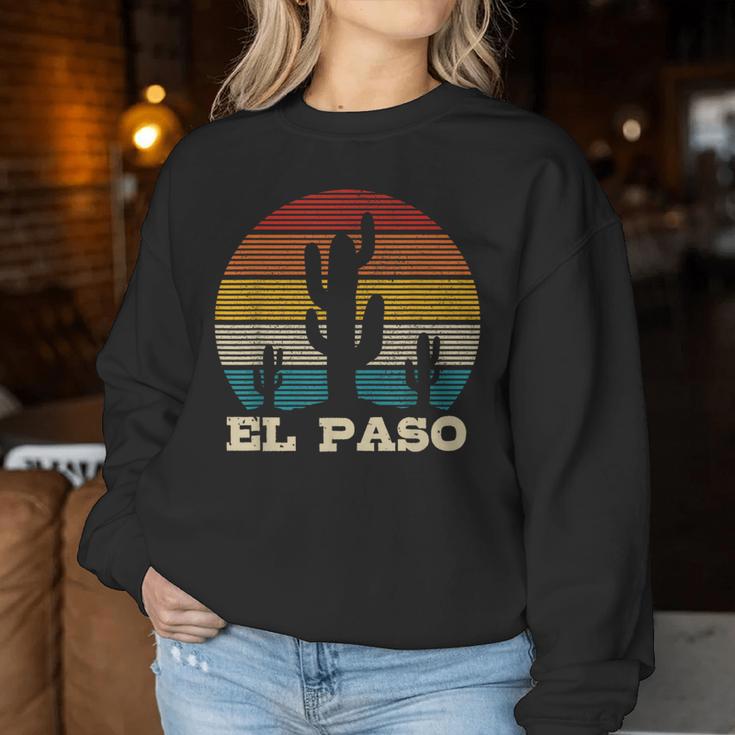 El Paso Texas Cactusintage Souvenir Sweatshirt Frauen Lustige Geschenke