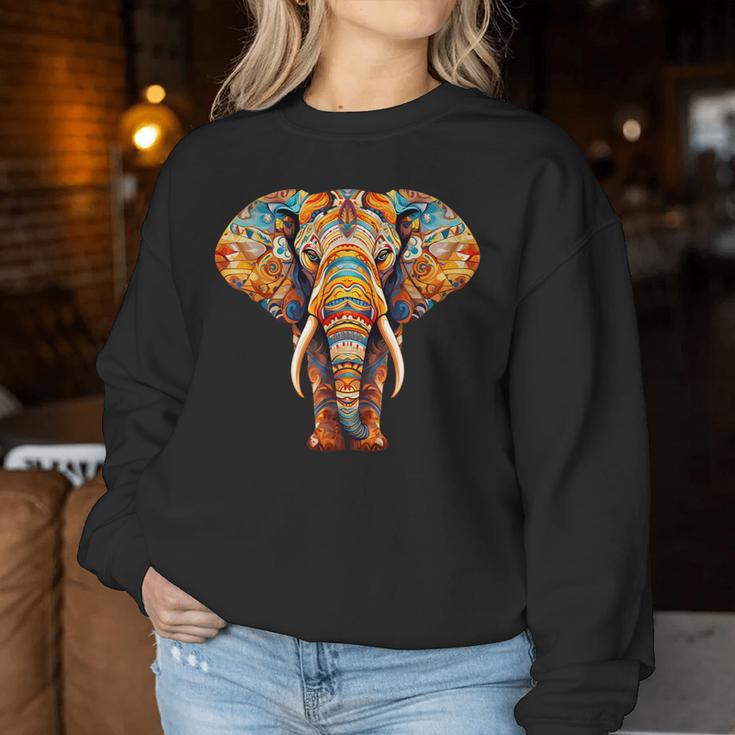 Elephant Mandala Elephant Print Sweatshirt Frauen Lustige Geschenke