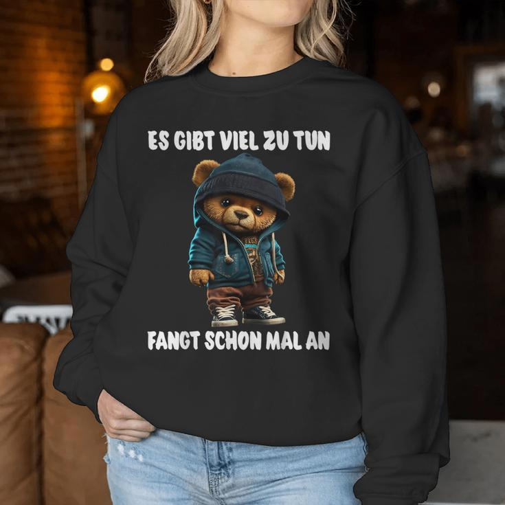 Es Gibtiel Zu Tun Teddy Slogan Sweatshirt Frauen Lustige Geschenke