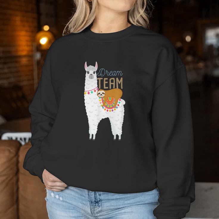 Alpaca Lama With Sloth Dream Team Sweatshirt Frauen Lustige Geschenke