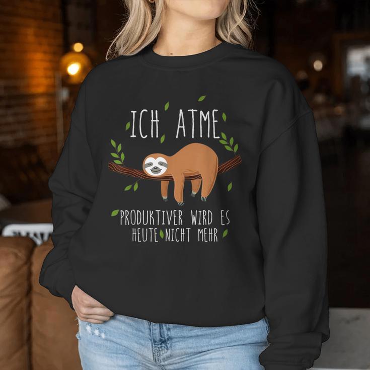 Sloth Ich Atme Produktiv Chiller Relax Sweatshirt Frauen Lustige Geschenke