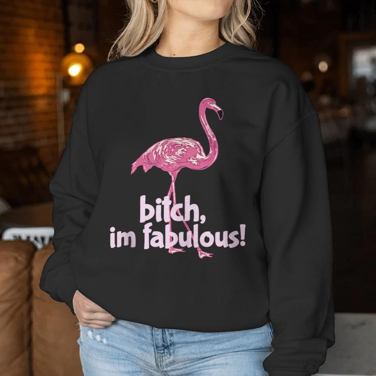 Summer Vibes I'm Fabulous Pink Flamingo Women Sweatshirt Unique Gifts