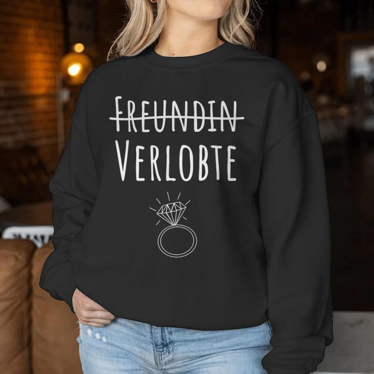 Girlfriend Fiancé Marriage Proposal Engagement Sweatshirt Frauen Lustige Geschenke