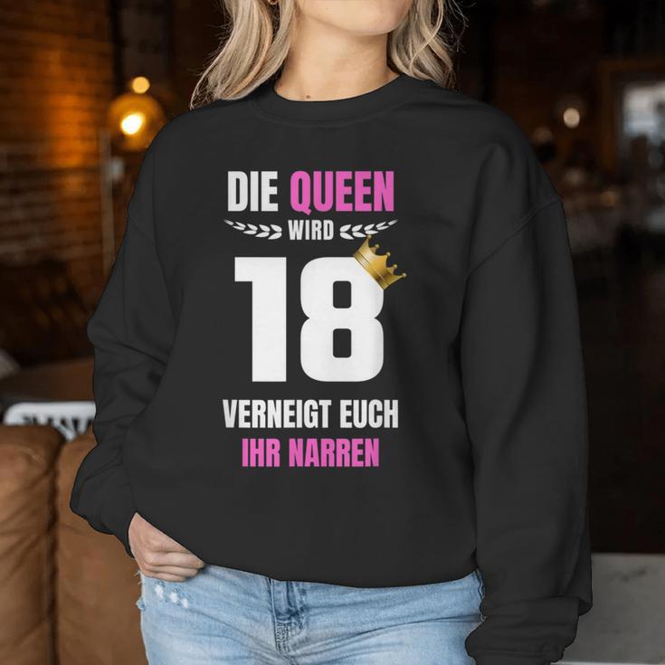 Girls' Die Queen Wird 18 Birthday Honour Sweatshirt Frauen Lustige Geschenke