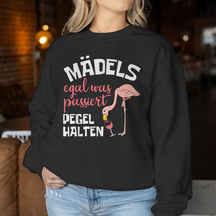 Girls Egal Was Passed Pegel Halten Flamingo Jga Party S Sweatshirt Frauen Lustige Geschenke