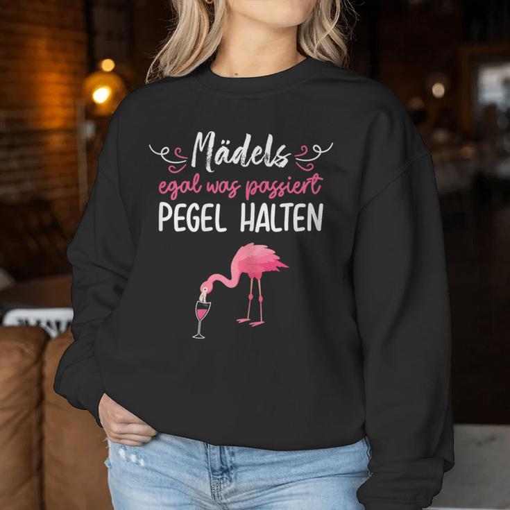 Girls Pegel Halten Mallorca Flamingo Beer Jga Malle Fun Sweatshirt Frauen Lustige Geschenke