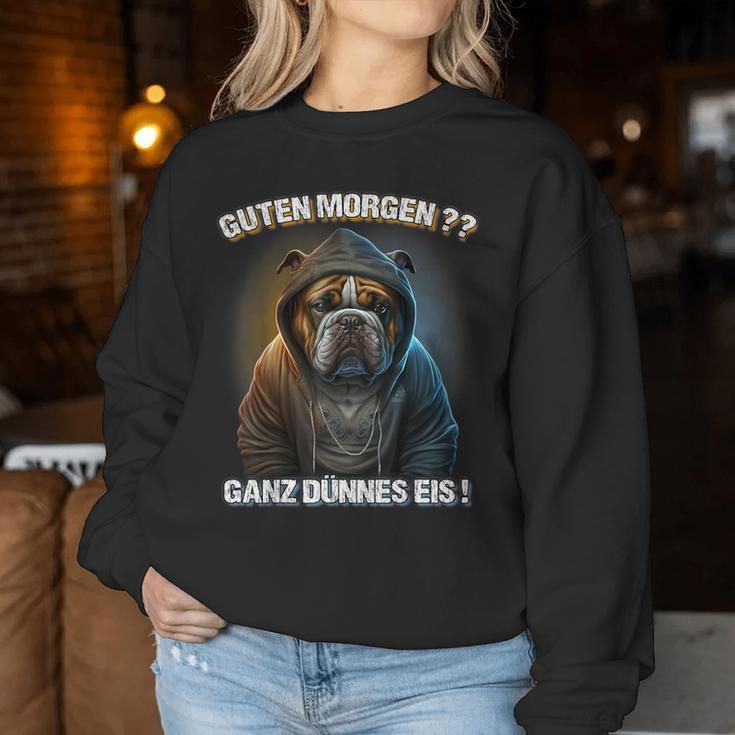 Guten Morgen Ganz Dünnes Eis Dog Coffee Sweatshirt Frauen Lustige Geschenke