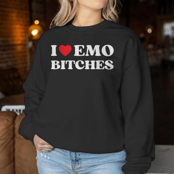 I Heart Emo Es Quote Red Heart Emo Girl Style Sweatshirt Frauen Lustige Geschenke