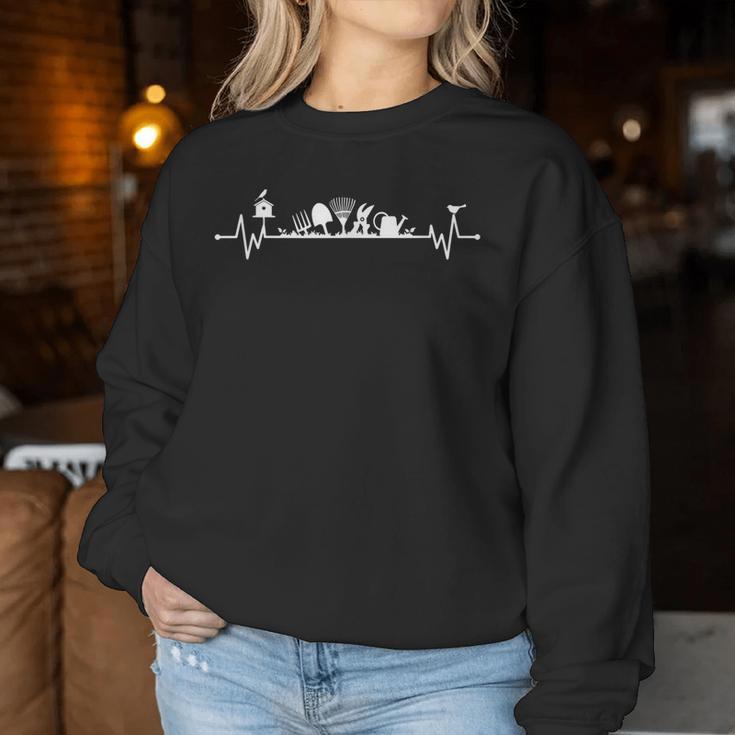 Heartbeat Gardening Dad Mum Hobby Garden Gardener Sweatshirt Frauen Lustige Geschenke