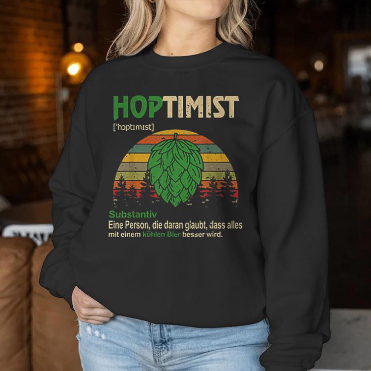 Hoptimist Beer Lover Craft Beer Sweatshirt Frauen Lustige Geschenke