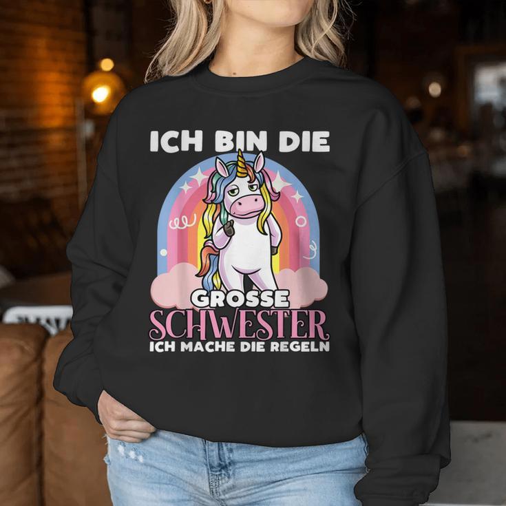 Ich Bin Die Große Schwester Schwewister Girls' Unicorn Sweatshirt Frauen Lustige Geschenke