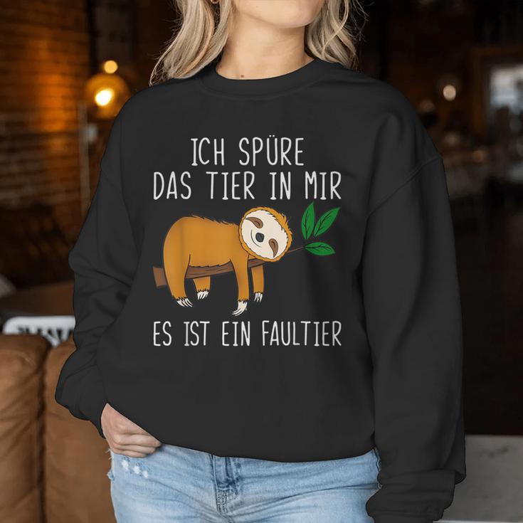 Ich Spüre Das Tier In Mir Sloth Sweatshirt Frauen Lustige Geschenke