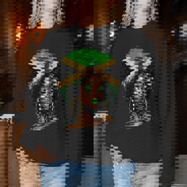 Jamaican Black Woman Melanin Jamaican Girls Afro Women Sweatshirt Unique Gifts