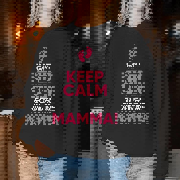 Keep Calm Sto Per Diventare Futuro Mamma Annuncio Gravidanza Women Sweatshirt Regalos divertidos