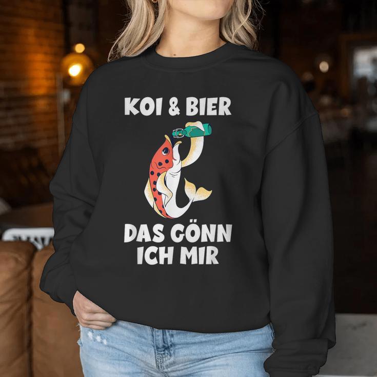 With Koi Carp Garden Pond Koi & Beer Das Gönn Ich Mir Sweatshirt Frauen Lustige Geschenke