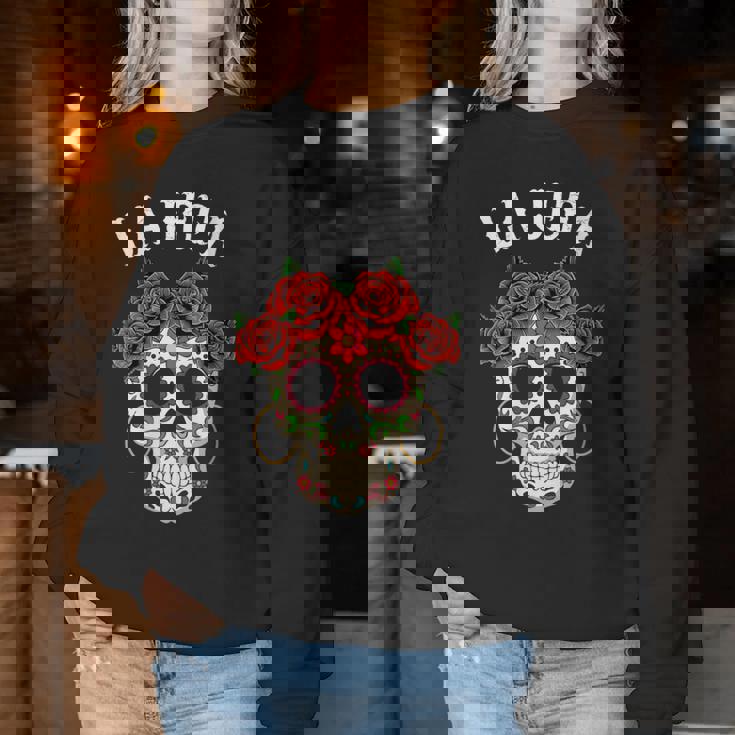La Jefa Sugar Skullêtements Mexicain Dia De Los Muertos Dead Sweat-shirt pour femme Cadeaux drôles