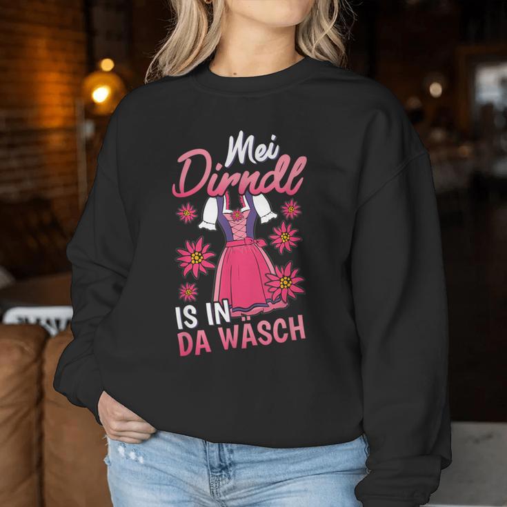 Mei Dirndl Is In Da Wäsch Edelweiss Tracht Women's S Sweatshirt Frauen Lustige Geschenke