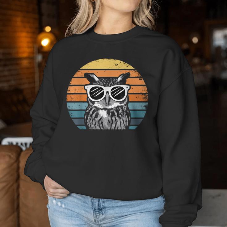 Owl With Sunglassesintage Sweatshirt Frauen Lustige Geschenke