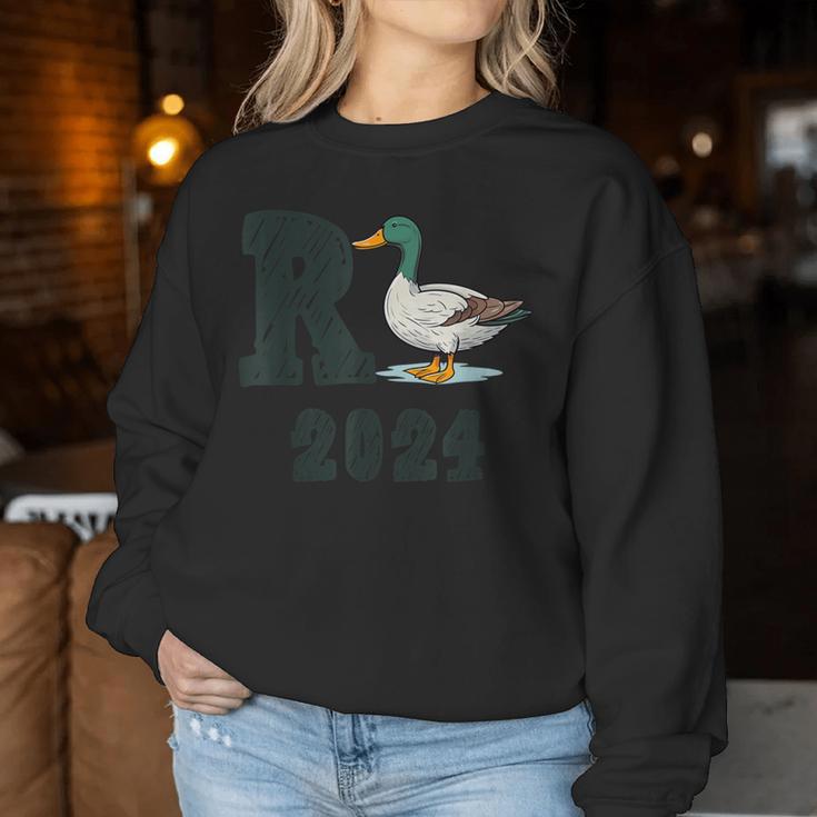 R Ente 2024 Rente 2024 Duck Retirement Sweatshirt Frauen Lustige Geschenke