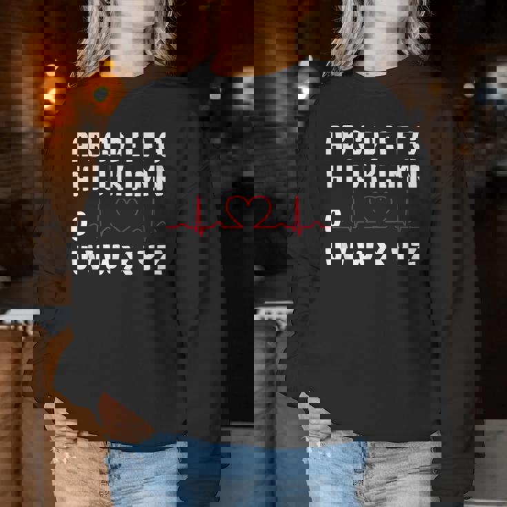 Regalo Divertente Dello Studente Di Cura Per Le Donne Degli Uomini Pqrst Fresco Wave Ecg Women Sweatshirt Regalos divertidos