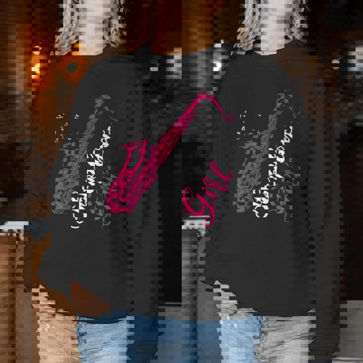Sax Strumento Musicale Regalo Donne Ragazze Sassofono Women Sweatshirt Regalos divertidos