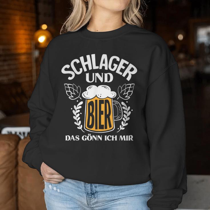 Schlager And Beer Das Gönn Ich Mir Schlagparty Costume Sweatshirt Frauen Lustige Geschenke