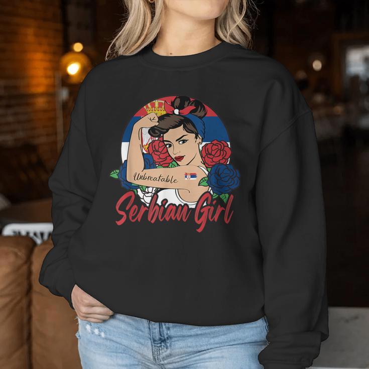 Serbian Girl Serbia Woman Serbs Flag Sweatshirt Frauen Lustige Geschenke