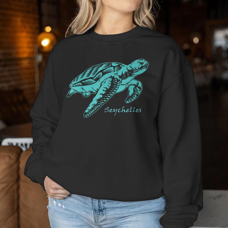 Seychelles Sea Turtle Lagoon Coral Reef Souvenir Sweatshirt Frauen Lustige Geschenke