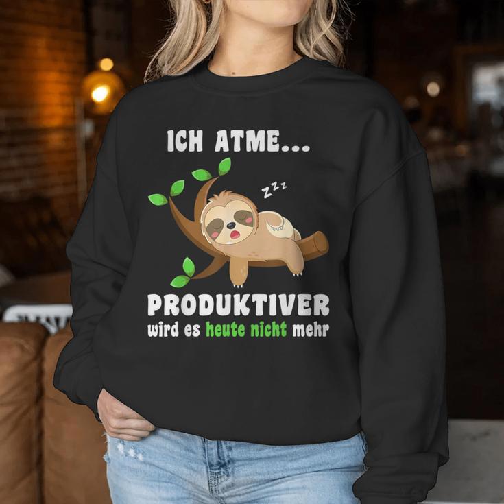 Sloth Sleep Ich Atme Produktiver Sloth Sweatshirt Frauen Lustige Geschenke