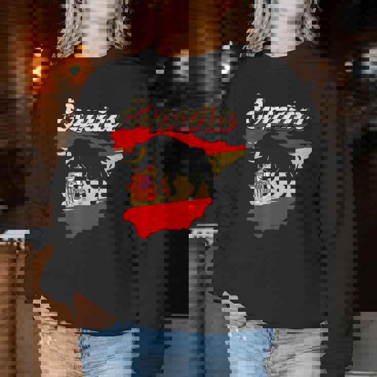 Spagna Bandiera Donne Spagnolo Espana Toro Uomini Women Sweatshirt Regalos divertidos
