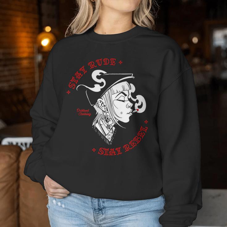 Stay Rude Stay Rebel Girl Skinbyrd Ska Punk Sweatshirt Frauen Lustige Geschenke