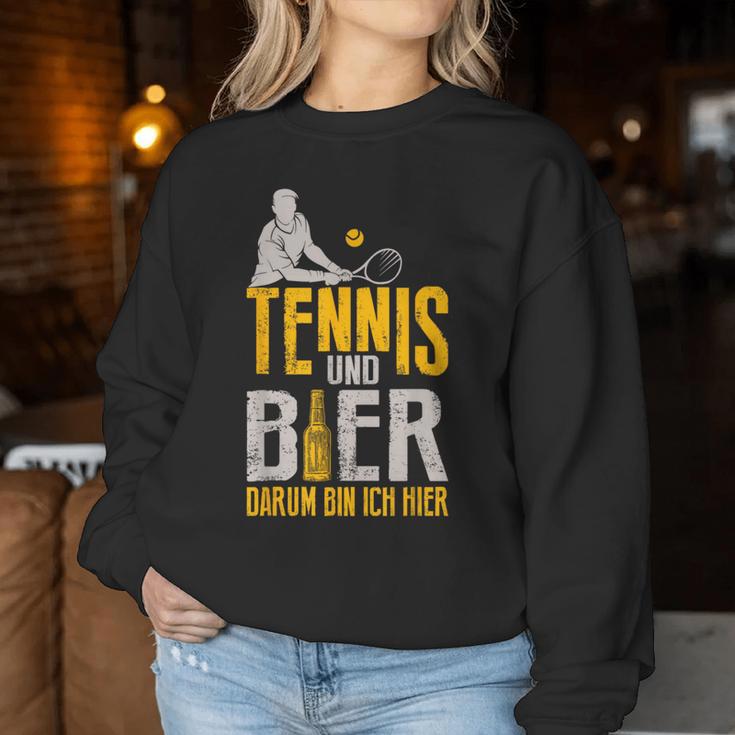 Tennis And Beer Darum Bin Ich Hier Tennis Sweatshirt Frauen Lustige Geschenke