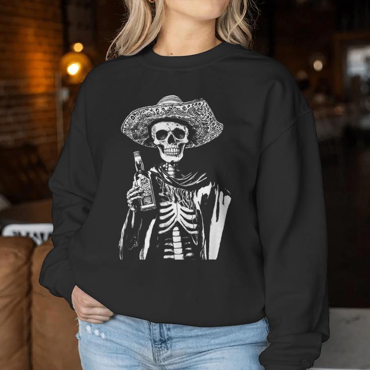 Vintage Skeleton Tequila Mexico Dia De Los Muertos Sweatshirt Frauen Lustige Geschenke