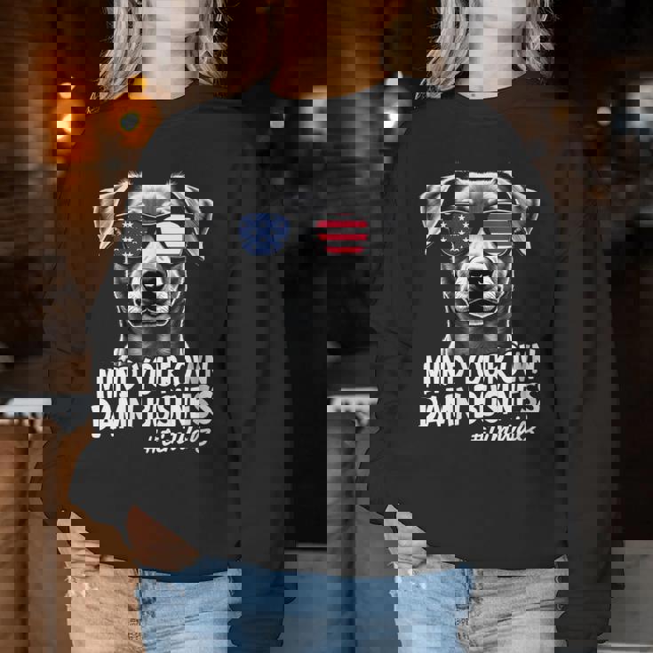 Walz Mind Your Own Damn Business Harris Waltz Dog Lady Women Sweatshirt Unique Gifts