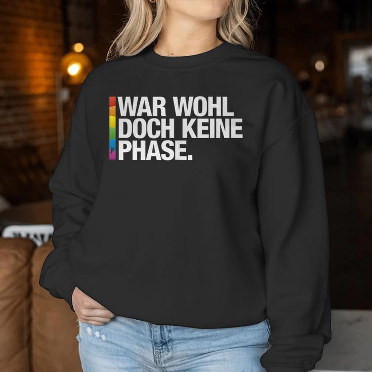 War Wohl Doch Keine Phase Pride Merch Csd Queer Rainbow Sweatshirt Frauen Lustige Geschenke