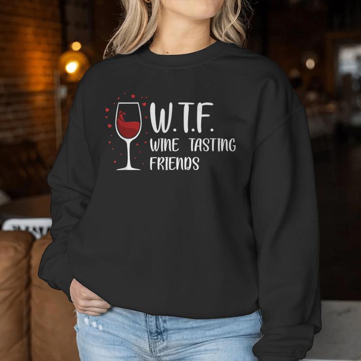 Wine Tasting Friends Wine Slogan Wine Drinker Sweatshirt Frauen Lustige Geschenke