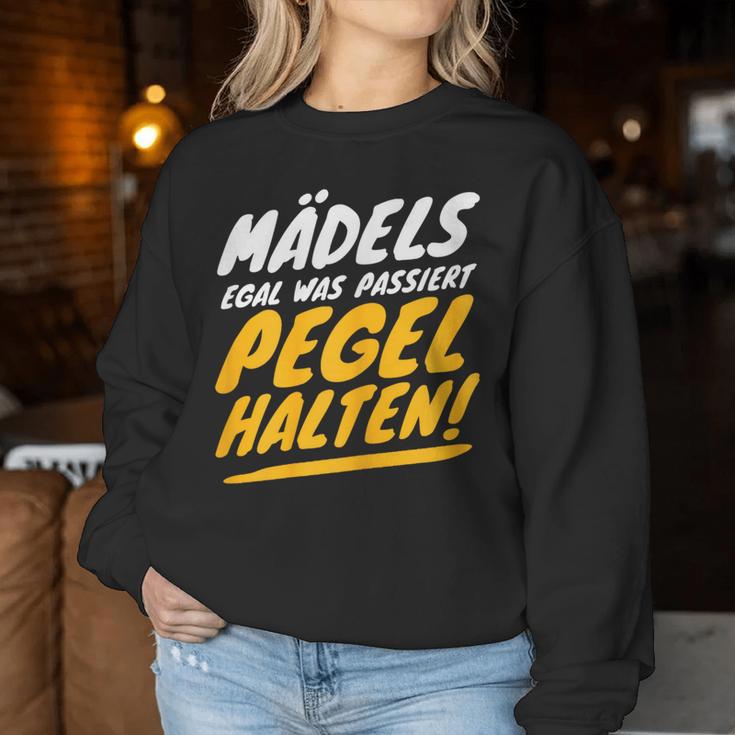 Women's Bachelorette Jga Party Girls Pegel Keep Fun Slogan S Sweatshirt Frauen Lustige Geschenke