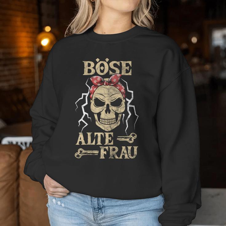 Women's Evil Old Woman Skull Old Womanintage Biker Sweatshirt Frauen Lustige Geschenke